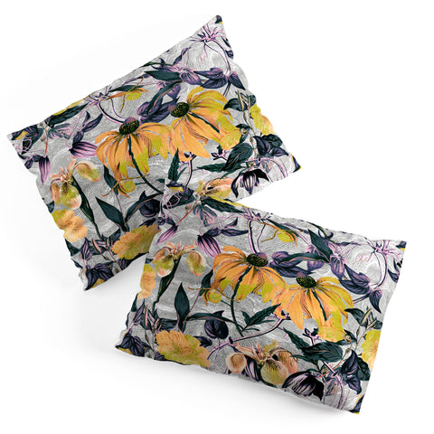 Marta Barragan Camarasa Abstract pattern of yellow blooms Pillow Shams