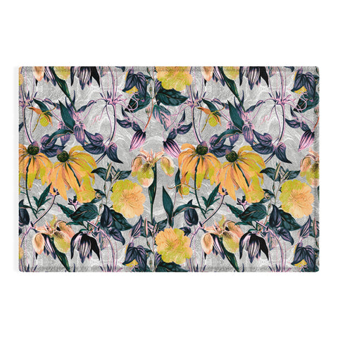Marta Barragan Camarasa Abstract pattern of yellow blooms Outdoor Rug