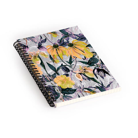 Marta Barragan Camarasa Abstract pattern of yellow blooms Spiral Notebook