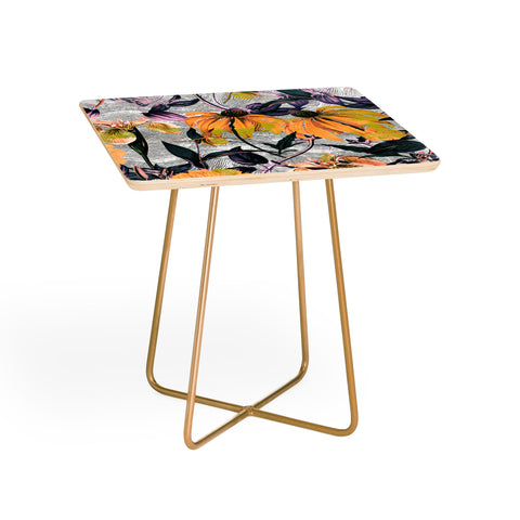 Marta Barragan Camarasa Abstract pattern of yellow blooms Side Table