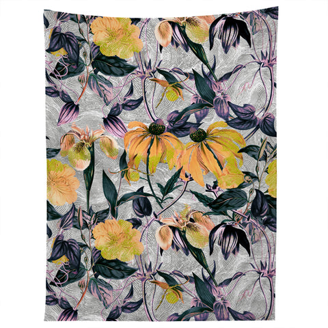 Marta Barragan Camarasa Abstract pattern of yellow blooms Tapestry