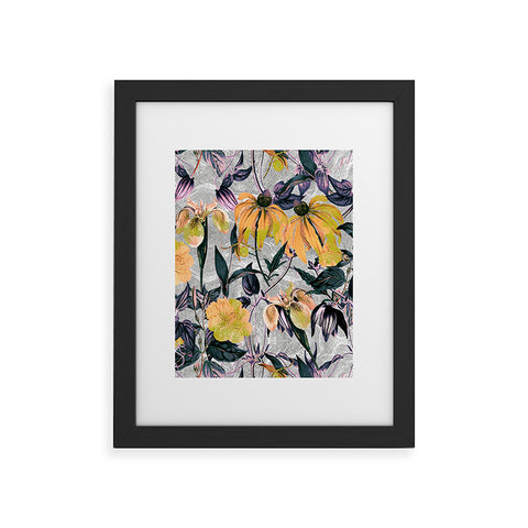 Marta Barragan Camarasa Abstract pattern of yellow blooms Framed Art Print