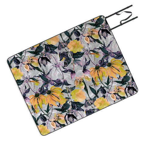 Marta Barragan Camarasa Abstract pattern of yellow blooms Picnic Blanket
