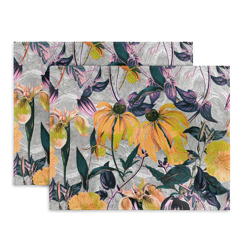 Marta Barragan Camarasa Abstract pattern of yellow blooms Placemat