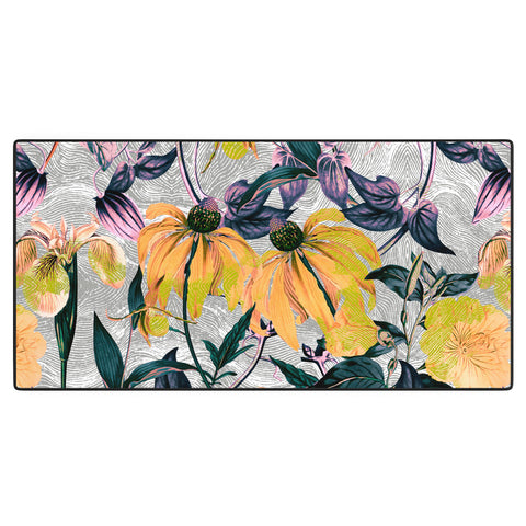 Marta Barragan Camarasa Abstract pattern of yellow blooms Desk Mat