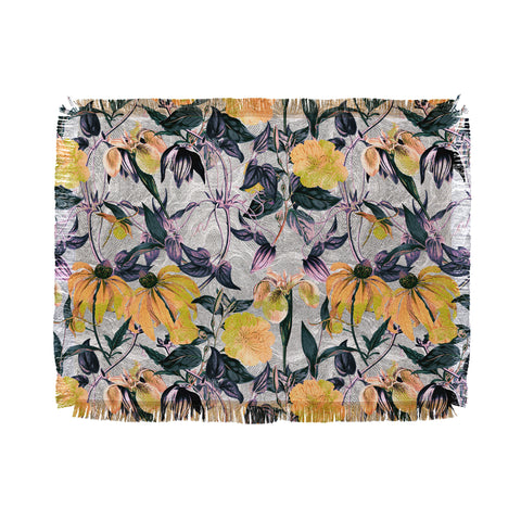 Marta Barragan Camarasa Abstract pattern of yellow blooms Throw Blanket