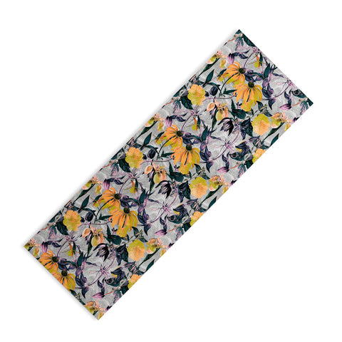 Marta Barragan Camarasa Abstract pattern of yellow blooms Yoga Mat