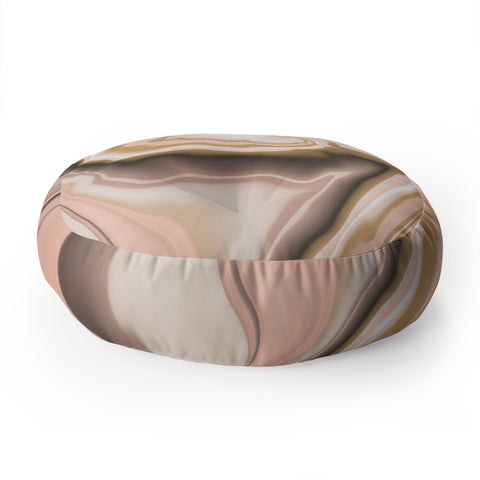Marta Barragan Camarasa Abstract pink marble 70 Floor Pillow Round