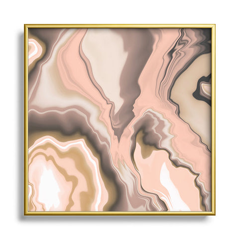 Marta Barragan Camarasa Abstract pink marble 70 Square Metal Framed Art Print