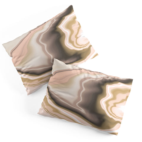 Marta Barragan Camarasa Abstract pink marble 70 Pillow Shams