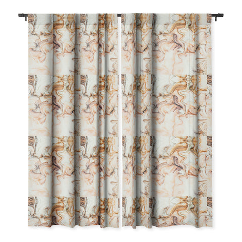 Marta Barragan Camarasa Abstract pink marble mosaic Blackout Window Curtain