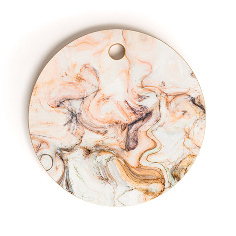Marta Barragan Camarasa Abstract pink marble mosaic Cutting Board Round