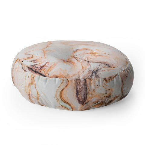 Marta Barragan Camarasa Abstract pink marble mosaic Floor Pillow Round