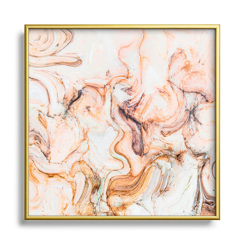 Marta Barragan Camarasa Abstract pink marble mosaic Square Metal Framed Art Print