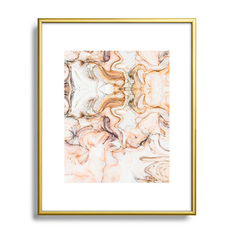 Marta Barragan Camarasa Abstract pink marble mosaic Metal Framed Art Print