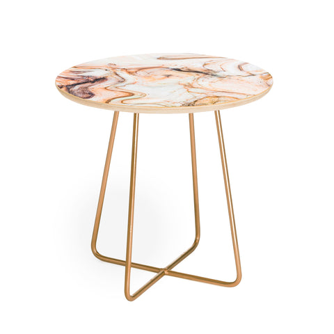 Marta Barragan Camarasa Abstract pink marble mosaic Round Side Table