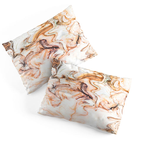 Marta Barragan Camarasa Abstract pink marble mosaic Pillow Shams
