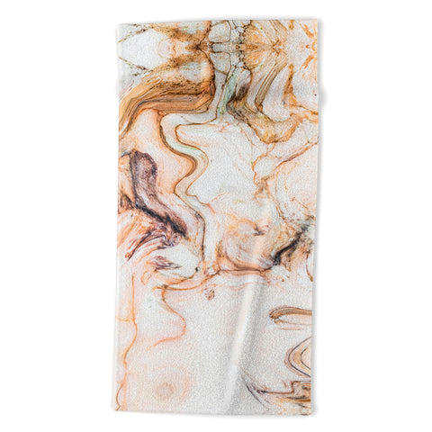 Marta Barragan Camarasa Abstract pink marble mosaic Beach Towel