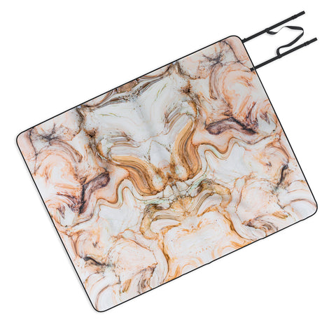 Marta Barragan Camarasa Abstract pink marble mosaic Picnic Blanket