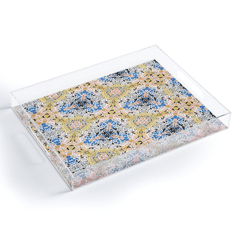 Marta Barragan Camarasa Abstract Pointillism Mosaic I Acrylic Tray