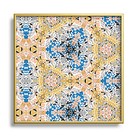 Marta Barragan Camarasa Abstract Pointillism Mosaic I Square Metal Framed Art Print