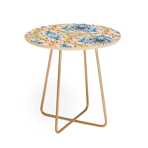 Marta Barragan Camarasa Abstract Pointillism Mosaic I Round Side Table