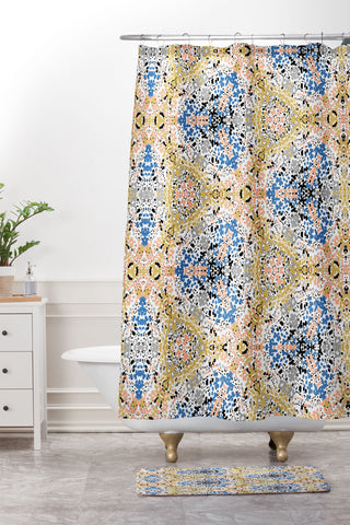 Marta Barragan Camarasa Abstract Pointillism Mosaic I Shower Curtain And Mat