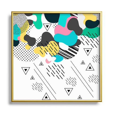 Marta Barragan Camarasa Abstract shapes Square Metal Framed Art Print