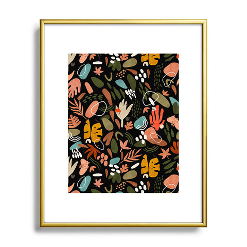 Marta Barragan Camarasa Abstract shapes of dark modern Metal Framed Art Print