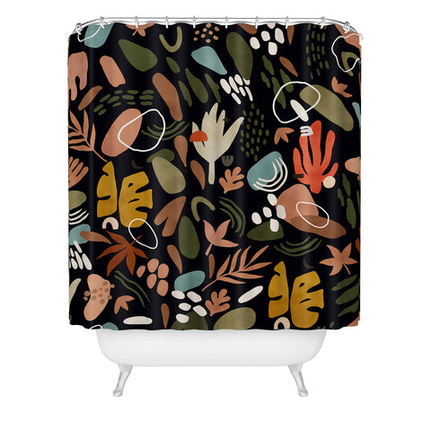 Marta Barragan Camarasa Abstract shapes of dark modern Shower Curtain