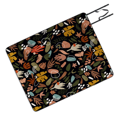 Marta Barragan Camarasa Abstract shapes of dark modern Picnic Blanket