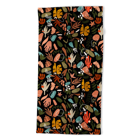 Marta Barragan Camarasa Abstract shapes of dark modern Beach Towel