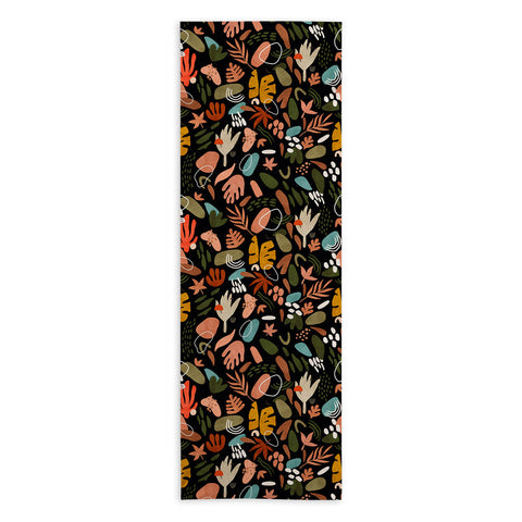 Marta Barragan Camarasa Abstract shapes of dark modern Yoga Towel