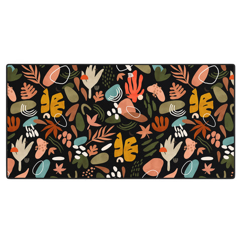 Marta Barragan Camarasa Abstract shapes of dark modern Desk Mat