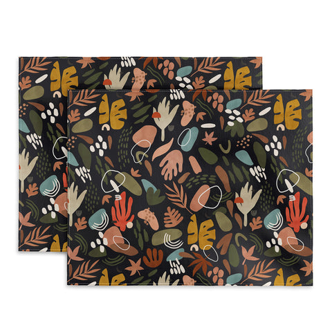 Marta Barragan Camarasa Abstract shapes of dark modern Placemat