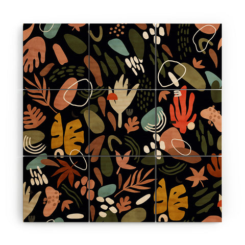 Marta Barragan Camarasa Abstract shapes of dark modern Wood Wall Mural