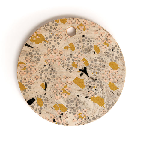 Marta Barragan Camarasa Abstract shapes of textures and marble Cutting Board Round