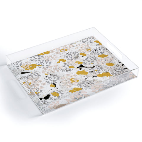 Marta Barragan Camarasa Abstract shapes of textures and marble Acrylic Tray