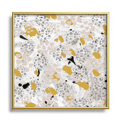 Marta Barragan Camarasa Abstract shapes of textures and marble Square Metal Framed Art Print