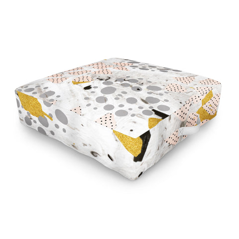 Marta Barragan Camarasa Abstract shapes of textures and marble Outdoor Floor Cushion