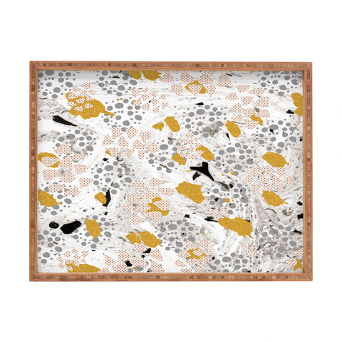 Marta Barragan Camarasa Abstract shapes of textures and marble Rectangular Tray