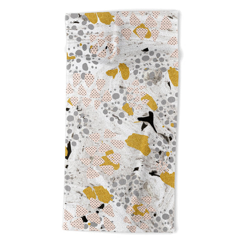 Marta Barragan Camarasa Abstract shapes of textures and marble Beach Towel