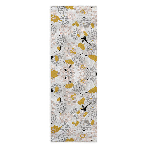Marta Barragan Camarasa Abstract shapes of textures and marble Yoga Towel