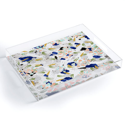 Marta Barragan Camarasa Abstract shapes of textures on marble II Acrylic Tray