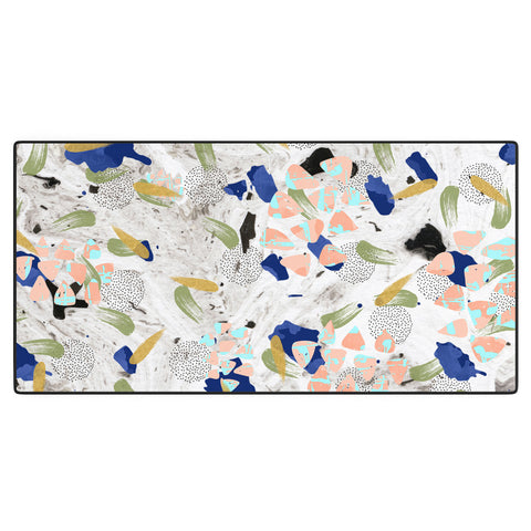 Marta Barragan Camarasa Abstract shapes of textures on marble II Desk Mat