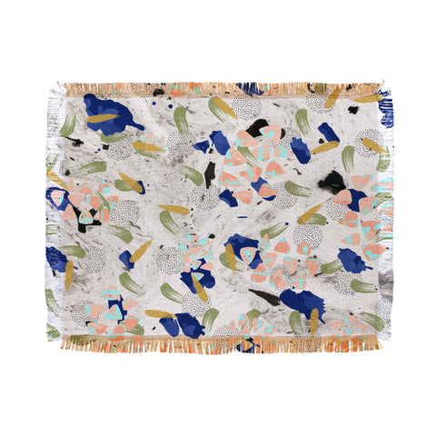 Marta Barragan Camarasa Abstract shapes of textures on marble II Throw Blanket