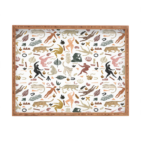 Marta Barragan Camarasa Abstract shapes of wild desert Rectangular Tray