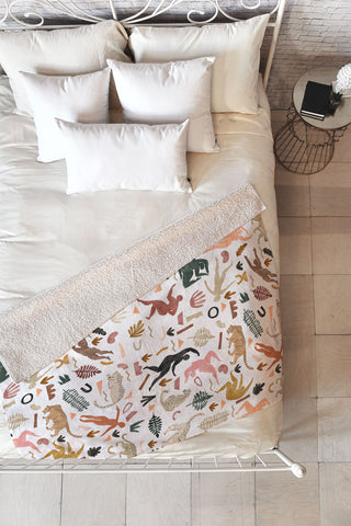 Marta Barragan Camarasa Abstract shapes of wild desert Fleece Throw Blanket