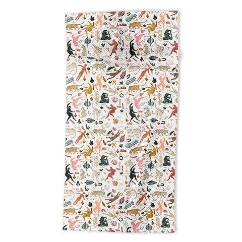 Marta Barragan Camarasa Abstract shapes of wild desert Beach Towel