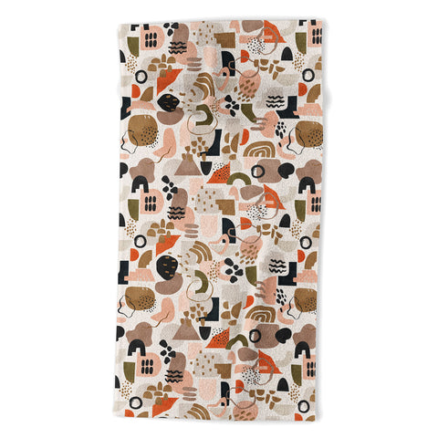 Marta Barragan Camarasa Abstract shapes party Beach Towel